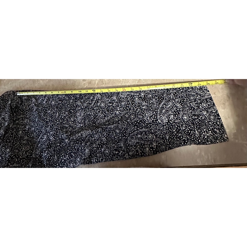 Counterparts Womens XL Black White Paisley Pull On Cropped Pants Button Hem - Picture 10 of 10
